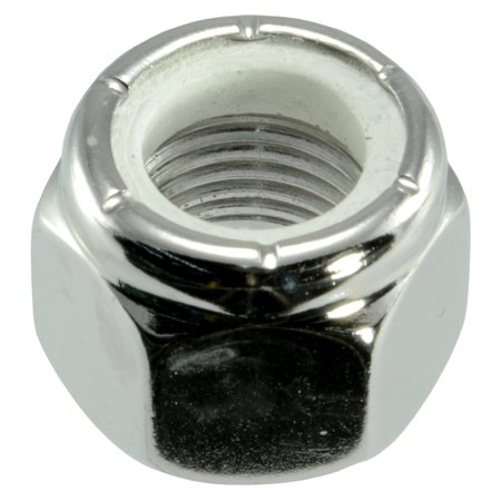 MIDWEST FASTENER Nylon Insert Lock Nut, 1/2"-20, 18-8 Stainless Steel, Not Graded, Polished, 3 PK 33396